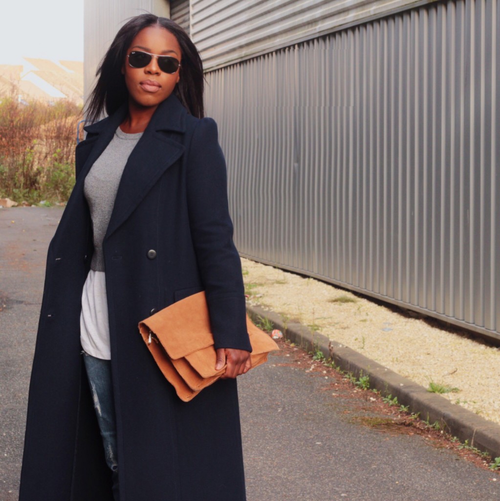 THE LONG NAVY COAT