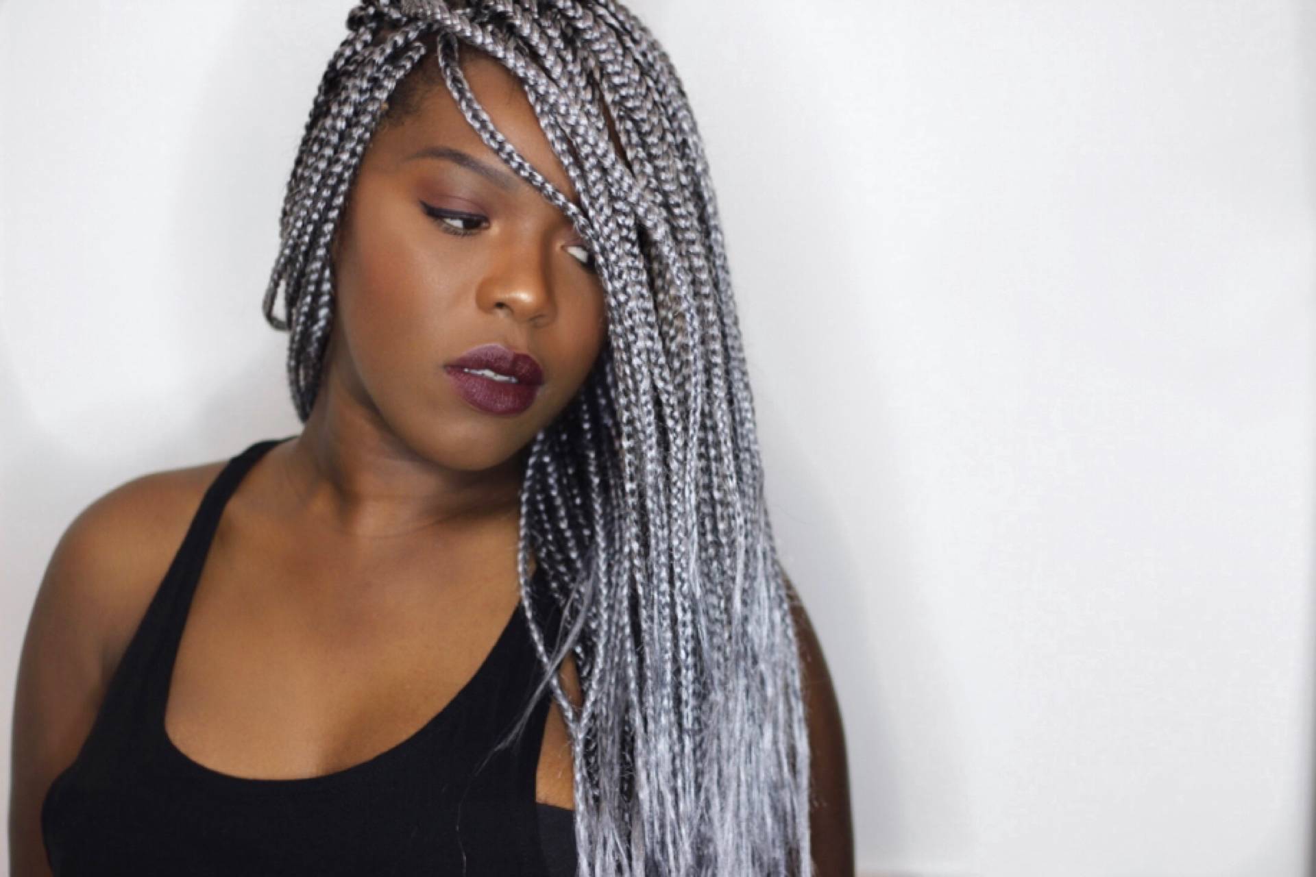 MY SILVER BOX BRAIDS (NEW HAIR)